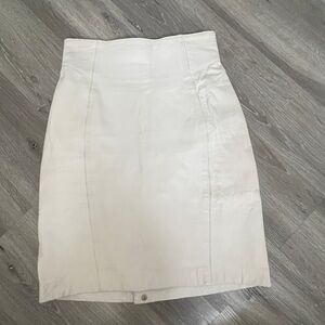 Vintage Maxima for Neiman Marcus Cream Leather Skirt